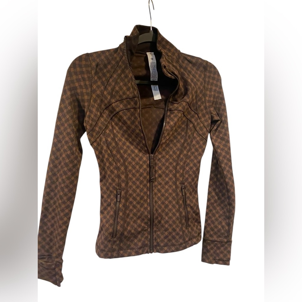 lululemon athletica Brown Checkered Jacket